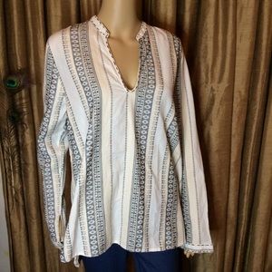 100% Cotton Subtle Luxury Tunic w/Woven Pattern